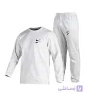 ست بلوز و شلوار مردانه نرمال طرح دار ملانژ طوسی روشن Nike مدل 48616