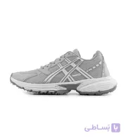 کفش مردانه اسپرت چرم مصنوعی طوسی سفید Asics مدل 50702