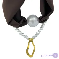 گردنبند زنانه پارچه ای دو لاین مدل مروارید کد N5169