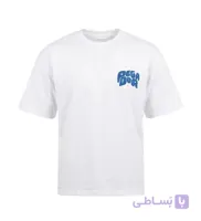 تیشرت یقه گرد مردانه باکسی طرح دار پنبه دو رو سفید Pegador مدل 50155