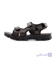 صندل مردانه روزمره چرم مصنوعی قهوه ای مدل 50714
