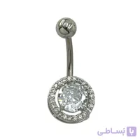 پیرسینگ ناف استیل زنانه مدل نگین جواهری کد P4888