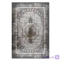 فرشینه مخمل ترک طرح ترنج محو نقره ای کد O101