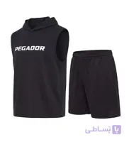 ست رکابی و شلوارک مردانه نرمال طرح دار اسپان مشکی Pegador مدل 50986