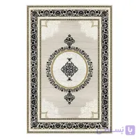 فرشینه مخمل ترک طرح شمسه مشکی طلایی کد O108