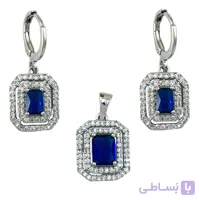 نیم ست زنانه جواهری مدل یاقوت کبود کد M4355