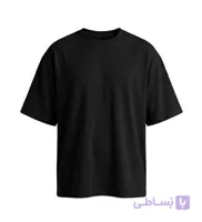تیشرت یقه گرد مردانه باکسی ساده پنبه یک رو مشکی مدل 49483