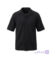 پیراهن آستین کوتاه مردانه مراکشی ساده پنبه پلی استر مشکی مدل 50833