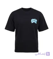 تیشرت یقه گرد مردانه باکسی طرح دار پنبه دو رو مشکی Pegador مدل 50156