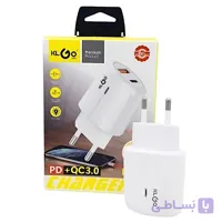 آداپتور شارژ 2 پورت USB-A و USB-C شارژ سریع 30 وات KLGO مدل PD-400