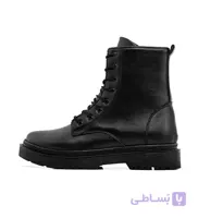 نیم بوت چرم مصنوعی مردانه مشکی بند دار مدل 48466
