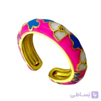انگشتر زنانه مدل میناکاری رنگی گل کد R5000