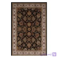 فرشینه مخمل ترک طرح بته جقه مشکی کد O103