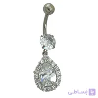 پیرسینگ ناف استیل زنانه مدل نگین جواهری کد P4887