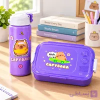 ست قمقمه لانچ باکس استیل طرح کاپی بارا