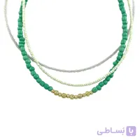 گردنبند زنانه مهره ای تابستانی مدل سه لاین  کد N5269