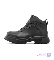 نیم بوت چرم مصنوعی مردانه مشکی بنددار مدل 49101