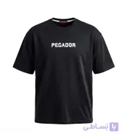 تیشرت یقه گرد مردانه باکسی طرح دار اسپان دورس مشکی Pegador مدل 50669