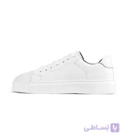 کفش مردانه روزمره چرم طبیعی سفید مدل 48639
