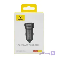 شارژر فندکی دو پورت 100 وات شیشه ای بیسوس (BASEUS)