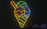 تابلو نئون فلکسی بستنی قیفی (کد0100)