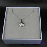 گردنبند صدف نقره‌ای براق حس طبیعت دریا