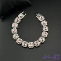 دستبند دخترانه آیس اوت با نگین مربعی صورتی