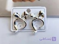 گوشواره پاپیونی نقره ای مینیمال استیل کد 10386