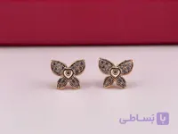گوشواره گل ژوپینگ نگینی