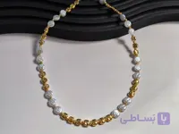 گردنبند طرح طلا و مروارید