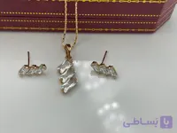 نیم‌ست گردنبند و گوشواره فاخر نگین‌دار