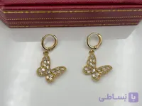 گوشواره پروانه حلقه ای در دو رنگ