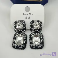 گوشواره مجلسی مشکی نقره‌ای