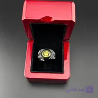 انگشتر مردانه مشکی با لوگوی رولکس طلایی