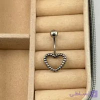پیرسینگ ناف قلب طنابی نقره‌ای