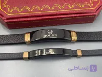 ست دستبند مردانه و زنانه چرم رولکس