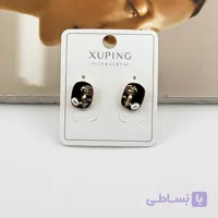 گوشواره ژوپینگ میناکاری طرح گل و مروارید