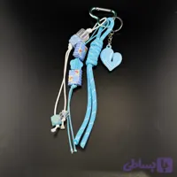 جاکلیدی و آویز کیف آبی با آویز قلب