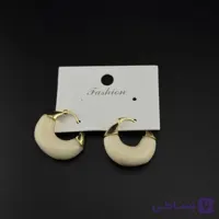 گوشواره حلقه‌ای (مدل C) رنگ کرم شیری