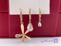گوشواره پکی گل و مروارید
