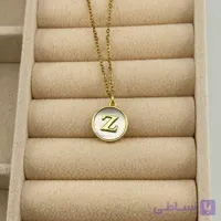 گردنبند زنانه طلایی حرف Z با قاب صدفی