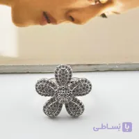 انگشتر شکوفه نگین‌دار درخشان