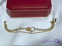 دستبند استیل دو لاین طرح حلقه و پروانه شاین