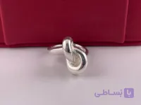 انگشتر گره مینیمال نقره ای