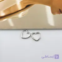 گوشواره قلبی نقره‌ای ژوپینگ