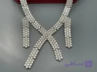 نیم ست گردنبند و گوشواره فول نگین