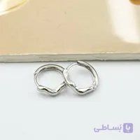 گوشواره حلقه‌ای مستطیلی نقره‌ای ژوپینگ