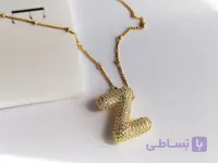 گردنبند حروف انگلیسی Z استیل نگینی