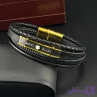 دستبند چرم مردانه چندلاین طرح مون‌بلان (کد TRN-MB03)