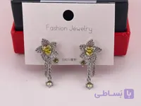 گوشواره طرح گل شیک نگینی